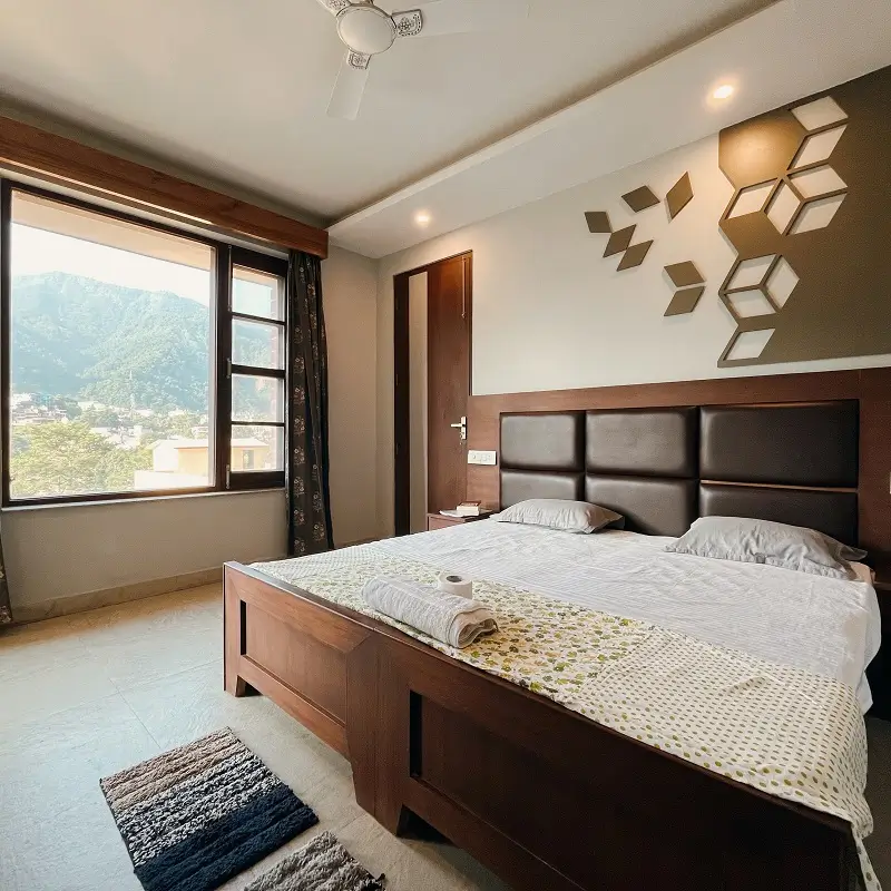 Deluxe double room with balcony and valley view at World Peace Charity